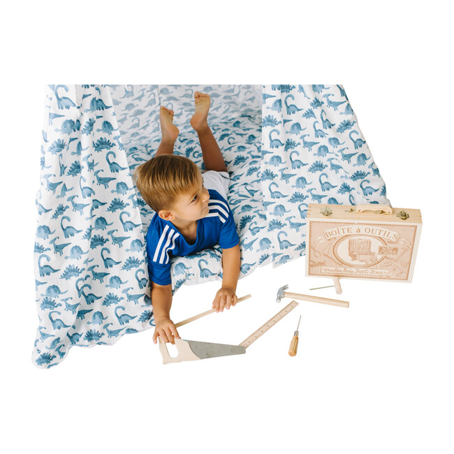 Padded Play Mattress, Blue Dino