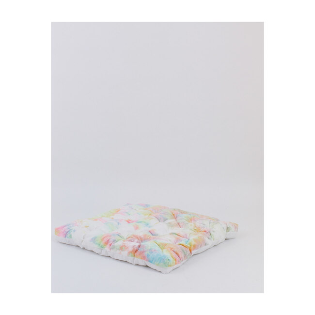 Faux Fur Padded Play Mattress, Rainbow Tie-Dye