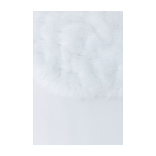 Circle Luxury Shag Padded Play Mattress, White