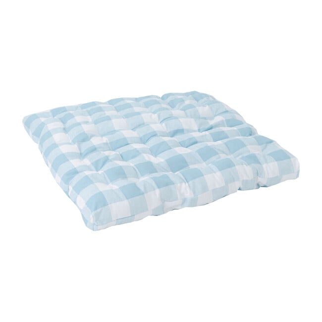 Padded Play Mattress, Blue Gingham