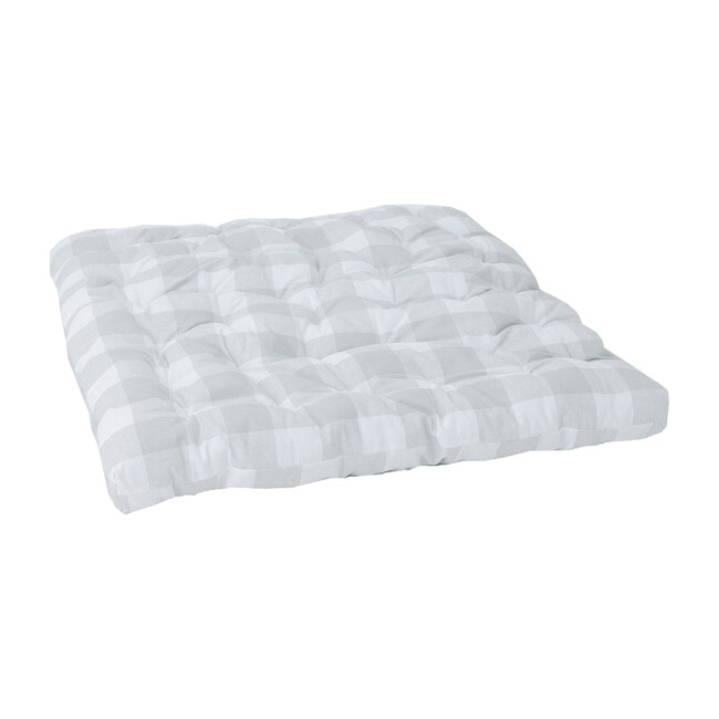 Padded Play Mattress, Grey Gingham