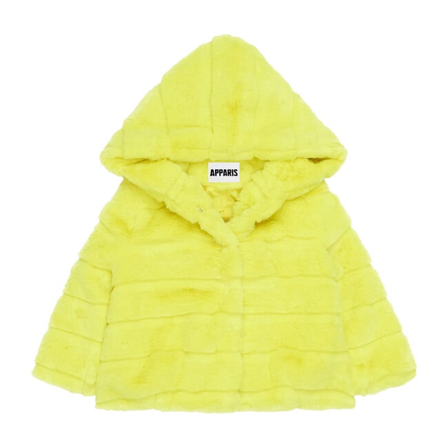Goldie Faux Fur Jacket, Neon Yellow