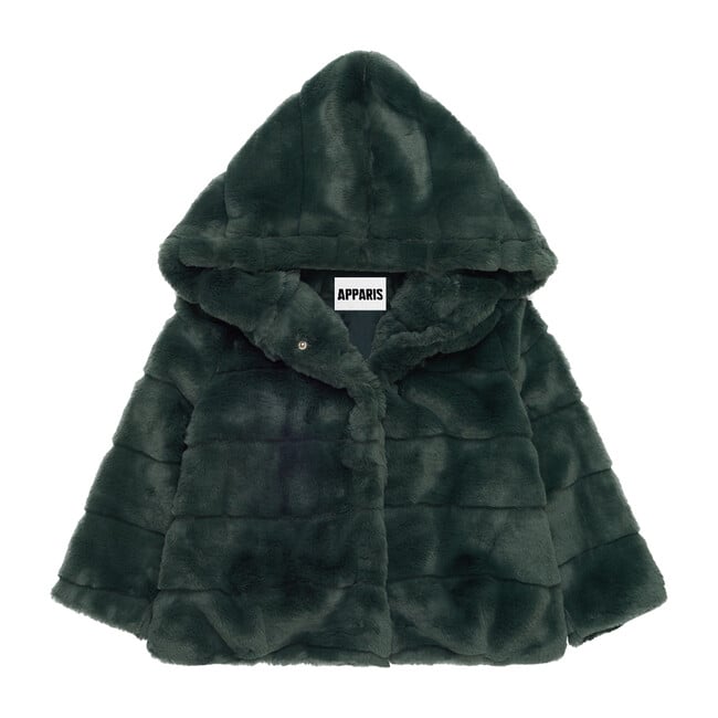 Goldie Faux Fur Jacket, Dark Green