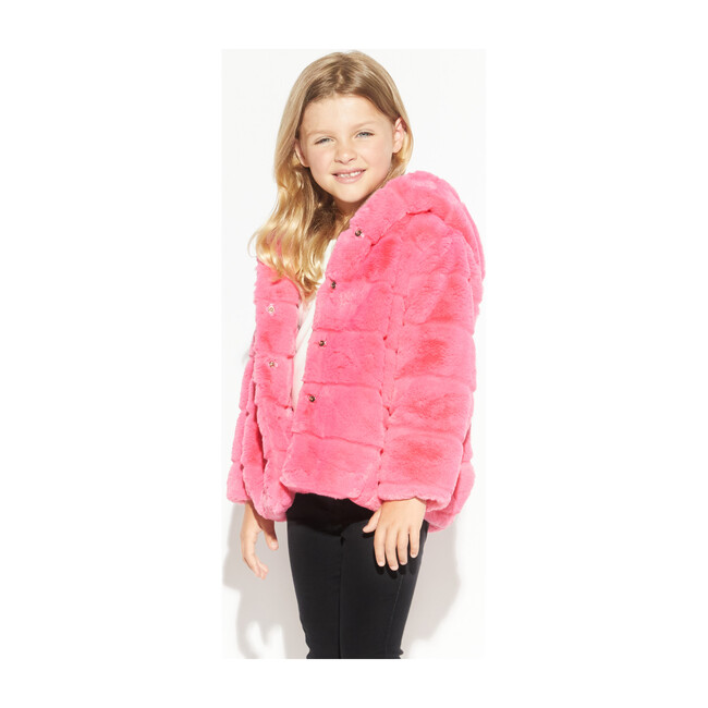 Goldie Faux Fur Jacket, Bubble Pink