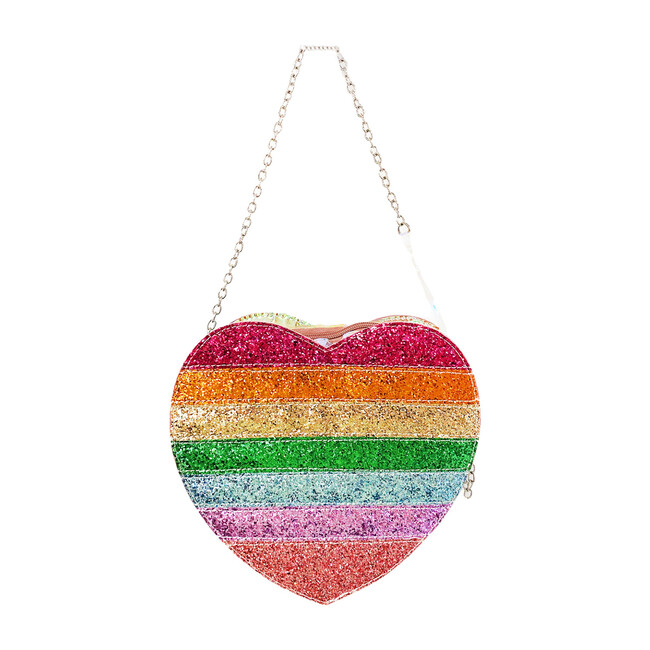Rainbow Glitter Heart Bag, Multi