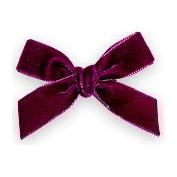 Velvet Bow Clip, Plum