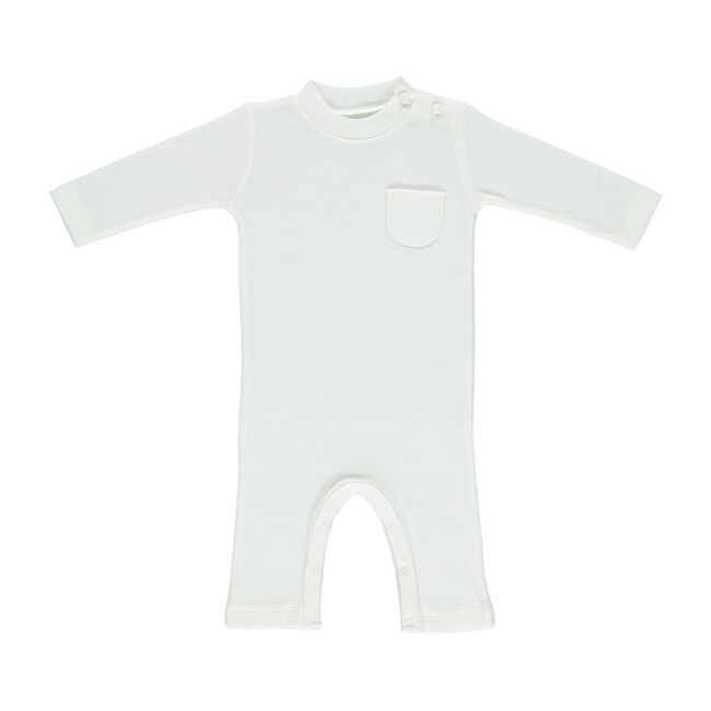 Organic Bebe Overalls, Off-White - Overalls - 1