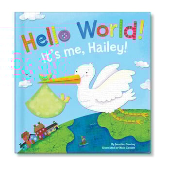 Hello World! Personalized Baby Book, Blue