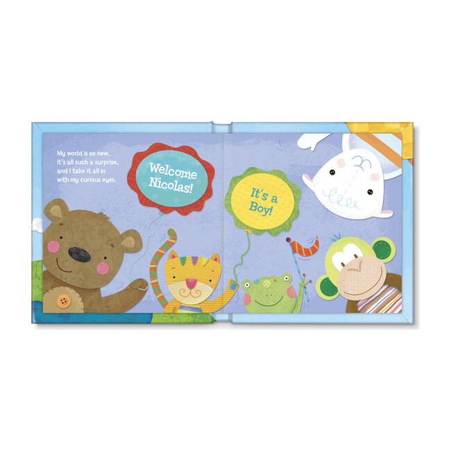 Hello World! Personalized Baby Book, Blue