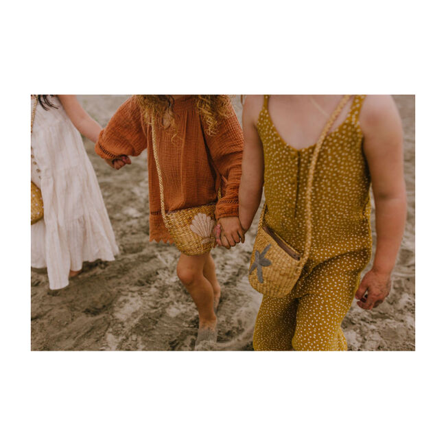 Shell Handwoven Tote, Nude