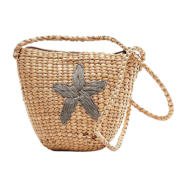 Starfish Handwoven Tote, Grey - Bags - 1