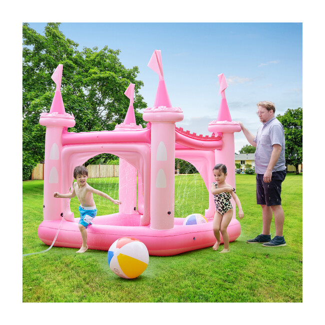 Water Fun Castle Inflatable Kiddie Pool, Pink