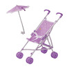 Baby Doll Stroller with Parasol, Purple/Stars - Dolls - 3