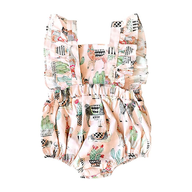 Bubble Romper, Pink Llamas