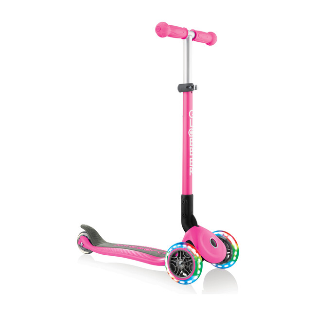 Primo Foldable Scooter with Lights, Deep Pink