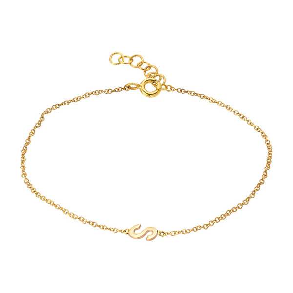 9ct gold initial bracelet