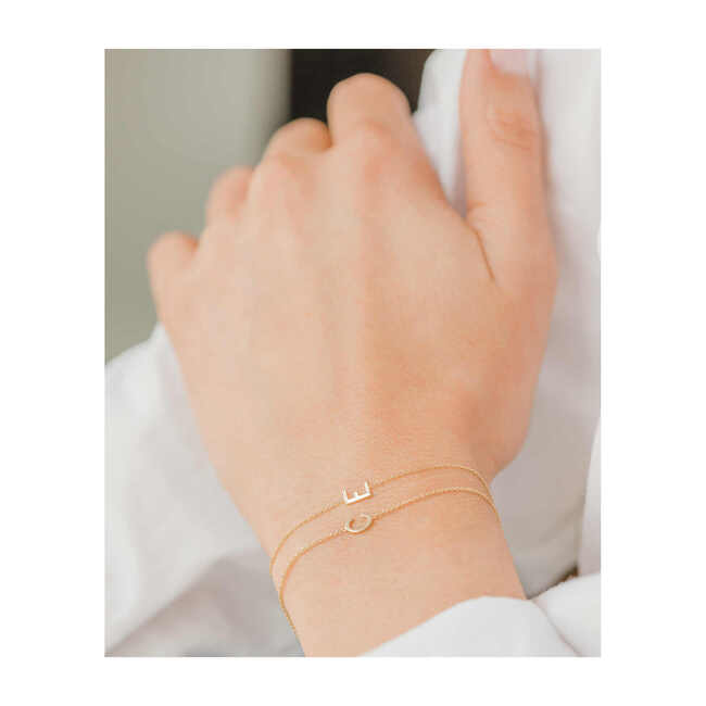 14k Gold Initial Bracelet - Bracelets - 3