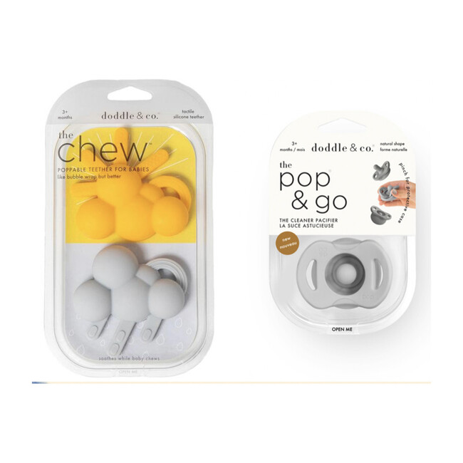 *Exclusive* Sun+Rain Teether and Oh Happy Grey Pop & Go