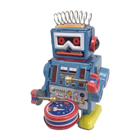 Robot Tin Toy, Blue