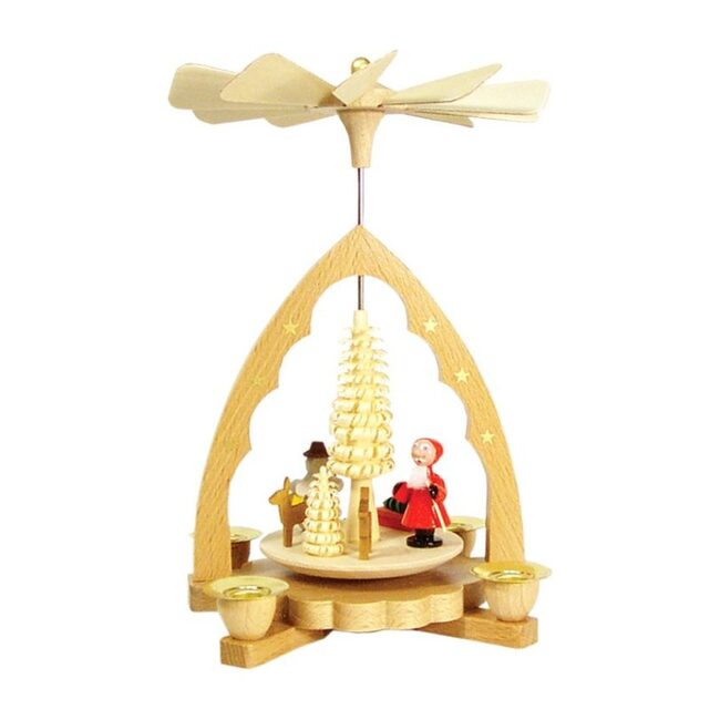 Santa, Deer & Snowman Decorative Pyramid, Small