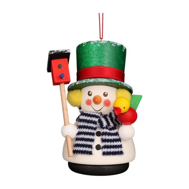 Snowman With Bird House Ornament - Ornaments - 1