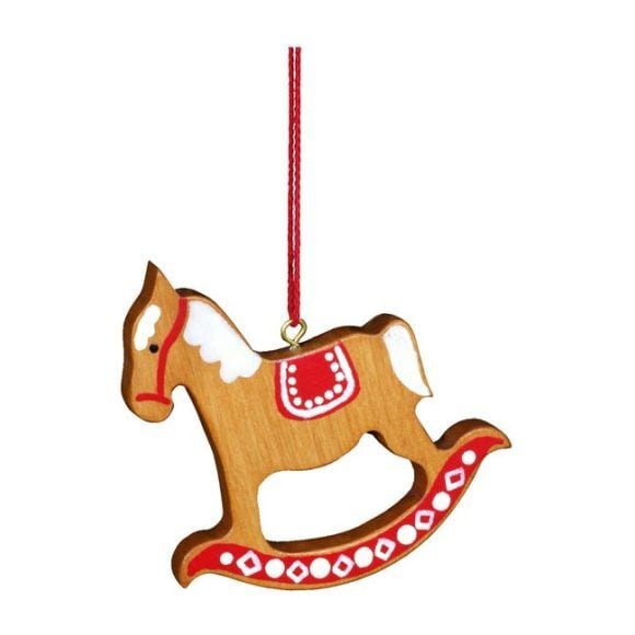 Rocking Horse Ornament, Red/Brown - Ornaments - 1