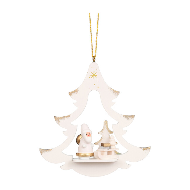 Santa Star Ornament, White - Ornaments - 1