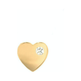 14k Gold Heart with Tiny Diamond Charm