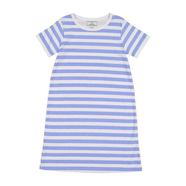 Jillian Short Sleeve Dress, Cornflower Blue Stripe - Classic Prep ...