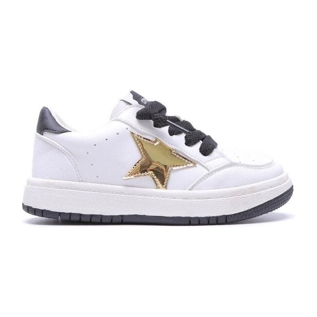 Drew Sneaker, White & Gold