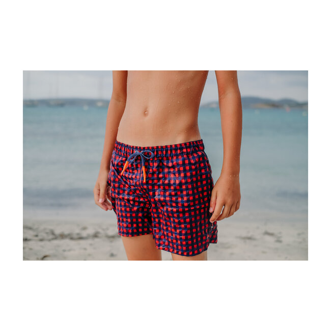 Positano Short, Navy & Pink