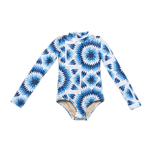 Mini Kelly Long Sleeve One Piece, Painted Suns