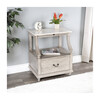 Danielle Marble Nightstand, Gray - Nightstands - 2