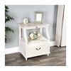 Danielle Marble Nightstand, White - Nightstands - 2
