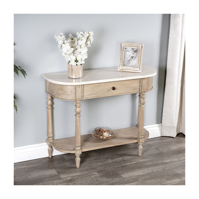 Danielle Marble Console Table, Sandalwood Beige
