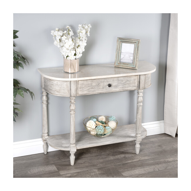 Danielle Marble Console Table, Rustic Gray