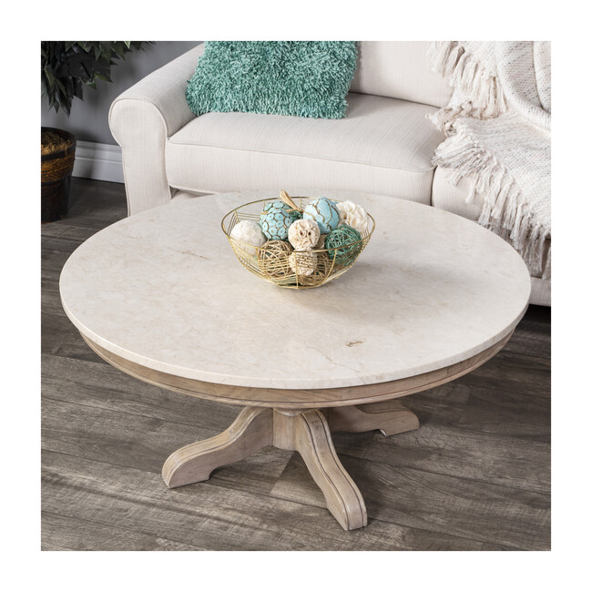 Danielle Marble Coffee Table, Sandalwood Beige
