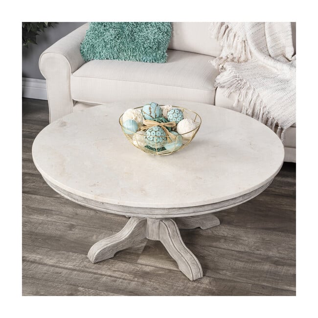 Danielle Marble Coffee Table, Rustic Gray