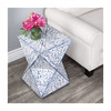 Anais Bone Inlay End Table, White/Blue - Accent Tables - 2