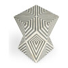 Anais Bone Inlay End Table, White/Grey - Accent Tables - 5