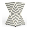 Anais Bone Inlay End Table, White/Grey - Accent Tables - 7