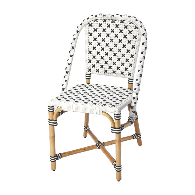 Tenor Rattan Bistro Chair, White/Black Home Furniture Nursery Chairs