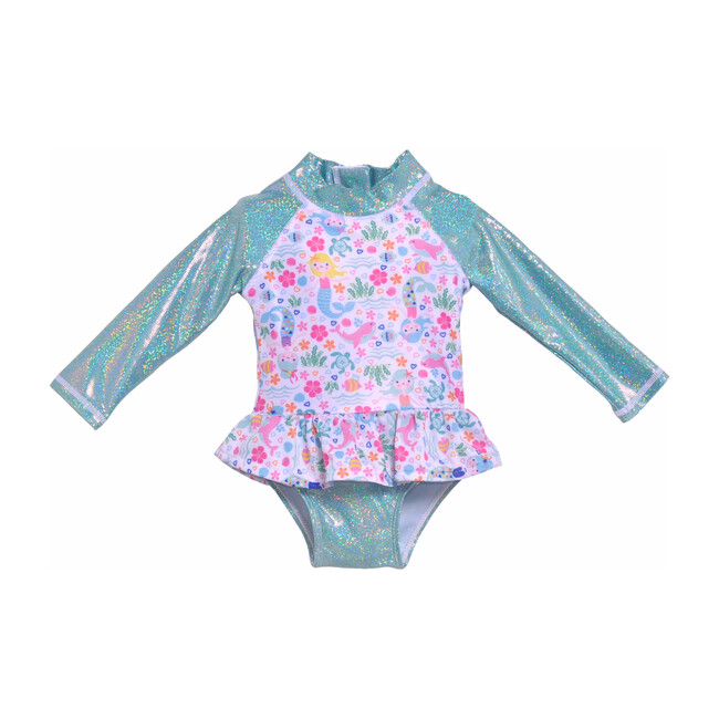 Alissa Infant Ruffle Rash Guard Swimsuit, Mermaid Lagoon - Kids Girl ...