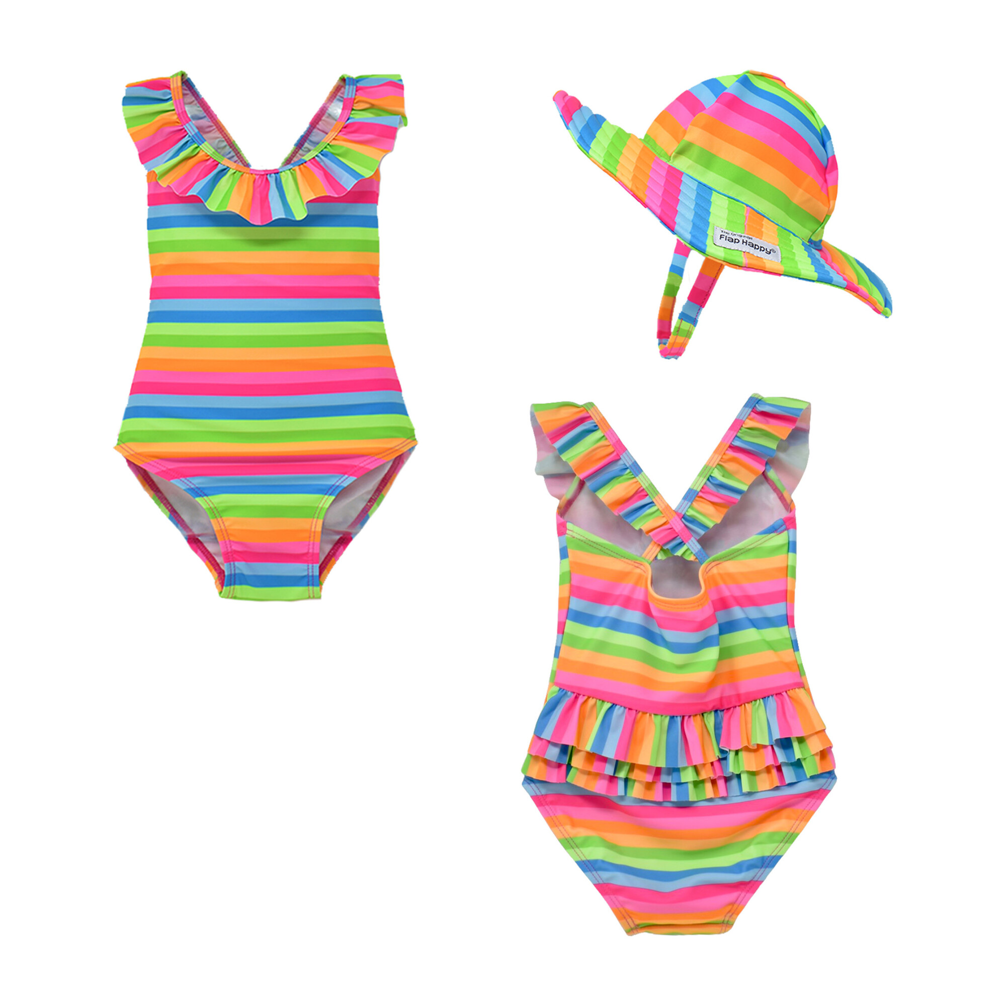 baby girl swimsuit and hat