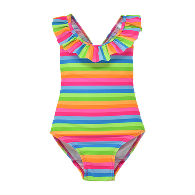 Mindy Crossback Swimsuit, Nest Stripe - Flap Happy Swim | Maisonette