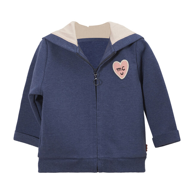 Zipped Hoodie, Blue