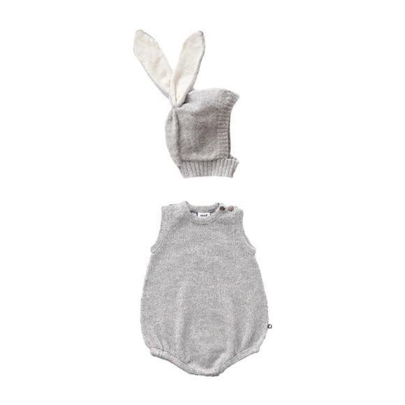 Two Piece Bunny Set, Grey - Mixed Apparel Set - 1