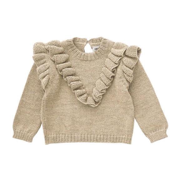 Frou Frou Sweater, Beige - Sweaters - 1