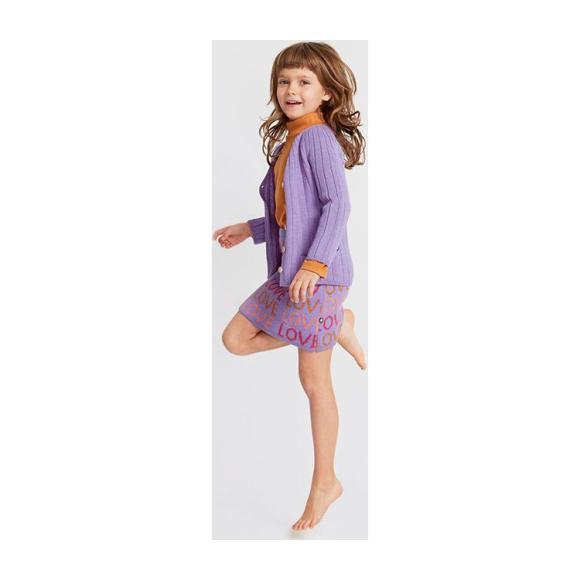 Double Skirt Lilac With Love Pattern, Purple