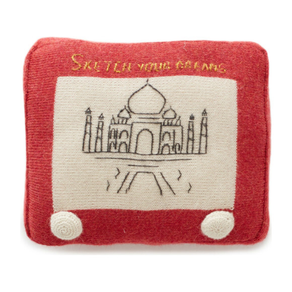Sketchie Etchie Plush, Red - Decorative Pillows - 1